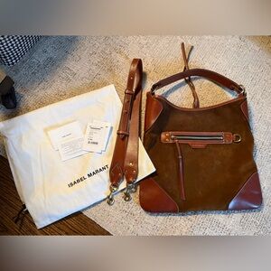 Isabel Marant Amuko suede cognac hobo bag